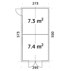 9' X 18' Palmako Dan Premium (16mm) Nordic Shed (2.7m X 5.5m) -Zen Gardenia Sales 101210 9x18 palmako dan shed drawing min