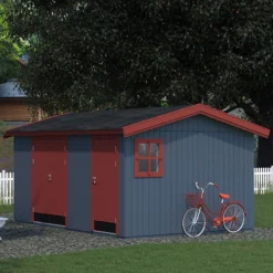 15' X 11' Palmako Olaf Premium (88mm) Multi-room Shed (4.5m X 3.3m) -Zen Gardenia Sales 101231 15x11 palmako olaf shed insitu3 min