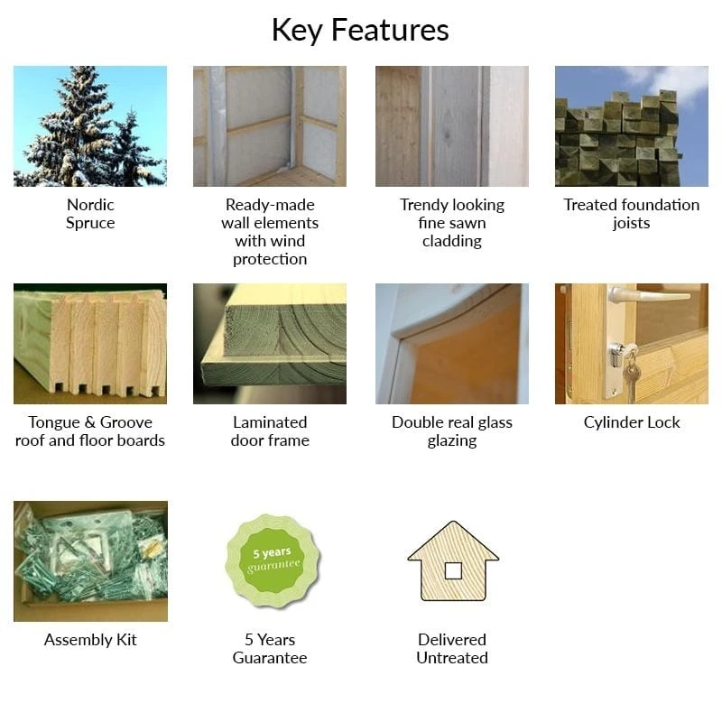 15' X 11' Palmako Kalle (88mm) Premium Multi-room Shed (4.5m X 3.3m) 10 15' X 11' Palmako Kalle (88mm) Premium Multi-room Shed (4.5m X 3.3m) - Image 8