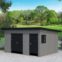15' X 11' Palmako Kalle (88mm) Premium Multi-room Shed (4.5m X 3.3m) 15 15' X 11' Palmako Kalle (88mm) Premium Multi-room Shed (4.5m X 3.3m) -Zen Gardenia Sales 101232 15x11 palmako kalle shed insitu2 min