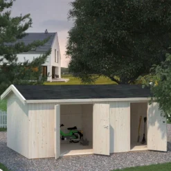 18' X 11' Palmako Olaf Premium (88mm) Multi-room Shed (5.6m X 3.3m) -Zen Gardenia Sales 101236 18x11 palmako olaf shed insitu1 min