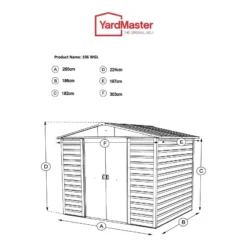 9'11 X 6'5 Yardmaster Balmoral 106WGL Metal Shed (3.03m X 1.97m) -Zen Gardenia Sales 106wgl 2