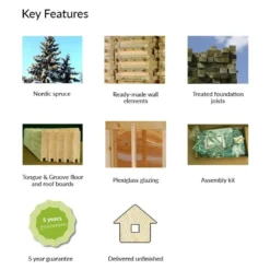 13' X 10' Palmako Marcus Heavy Duty Wooden Apex Shed (3.8m X 2.9m) -Zen Gardenia Sales 107218 8x8 palmako marcus wooden shed close ups min