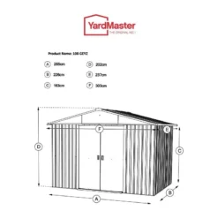 10' X 8' Yardmaster Green Metal Shed 108GEYZ (3.03m X 2.37m) -Zen Gardenia Sales 108geyz tech 3