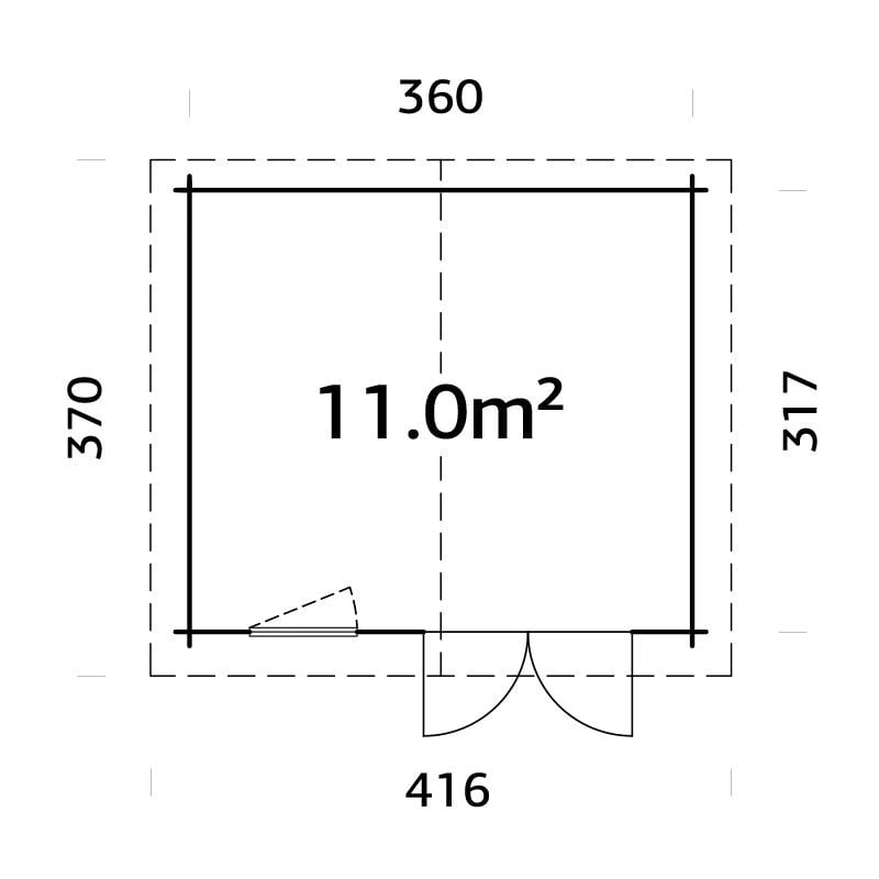 Palmako Valentine 3.6m X 3.2m Premium Log Cabin Shed (28mm) 4 Palmako Valentine 3.6m X 3.2m Premium Log Cabin Shed (28mm) - Image 2