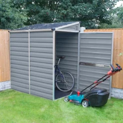 4' X 6' Palram Canopia Grey Skylight Pent Plastic Shed (1.17m X 1.77m) 25 4' X 6' Palram Canopia Grey Skylight Pent Plastic Shed (1.17m X 1.77m) -Zen Gardenia Sales 10 702624hd 4x6 palram canopia grey skylight shed insitu5 min