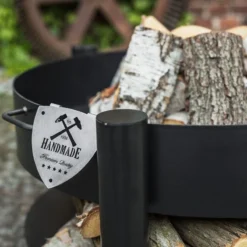 Cook King Montana Low Steel Fire Bowl And Logstore -Zen Gardenia Sales 111248 montana fire bowl feature min