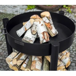 Cook King Montana High Steel Fire Bowl And Logstore -Zen Gardenia Sales 111363 montana fire bowl feature1 min