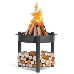 Cook King Montana High Steel Fire Bowl And Logstore -Zen Gardenia Sales 111363 montana fire bowl render2 min
