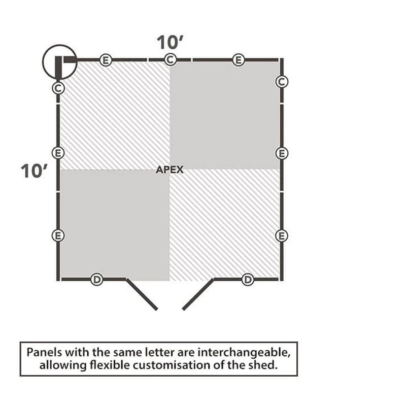 10' X 10' Forest 4Life 25yr Guarantee Overlap Pressure Treated Windowless Double Door Apex Wooden Shed (3.2m X 3.01m) 16 10' X 10' Forest 4Life 25yr Guarantee Overlap Pressure Treated Windowless Double Door Apex Wooden Shed (3.2m X 3.01m) - Image 14