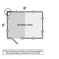 8' X 6' Forest 4Life 25yr Guarantee Overlap Pressure Treated Windowless Reverse Apex Wooden Shed (2.42m X 1.99m) -Zen Gardenia Sales 13 opr86nwmhd drawing2 min