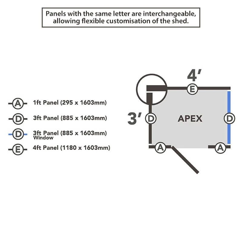 4' X 3' Forest 4Life 25yr Guarantee Overlap Pressure Treated Apex Wooden Shed (1.34m X 1m) 16 4' X 3' Forest 4Life 25yr Guarantee Overlap Pressure Treated Apex Wooden Shed (1.34m X 1m) - Image 14