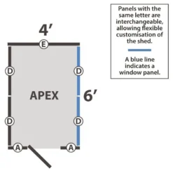 6' X 4' Forest 4Life 25yr Guarantee Overlap Pressure Treated Apex Wooden Shed - 4 Windows (1.89m X 1.34m) 36 6' X 4' Forest 4Life 25yr Guarantee Overlap Pressure Treated Apex Wooden Shed - 4 Windows (1.89m X 1.34m) -Zen Gardenia Sales 15 opa464wmf drawing2 min