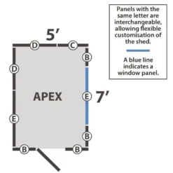 7' X 5' Forest 4Life 25yr Guarantee Overlap Pressure Treated Apex Wooden Shed (2.19m X 1.64m) -Zen Gardenia Sales 15 opa57m drawing2 min