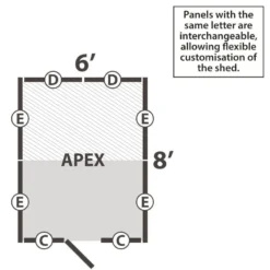 8' X 6' Forest 4Life 25yr Guarantee Overlap Pressure Treated Windowless Apex Wooden Shed (2.43m X 1.99m) 37 8' X 6' Forest 4Life 25yr Guarantee Overlap Pressure Treated Windowless Apex Wooden Shed (2.43m X 1.99m) -Zen Gardenia Sales 15 opa68nwm drawing2 min