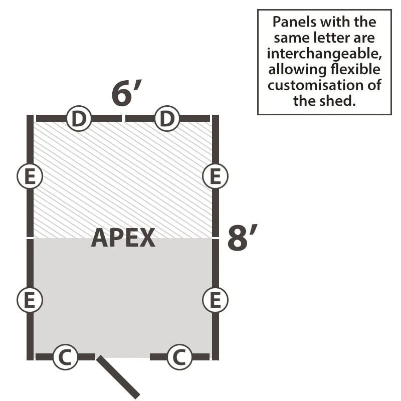 8' X 6' Forest 4Life 25yr Guarantee Overlap Pressure Treated Windowless Apex Wooden Shed (2.43m X 1.99m) 18 8' X 6' Forest 4Life 25yr Guarantee Overlap Pressure Treated Windowless Apex Wooden Shed (2.43m X 1.99m) - Image 16