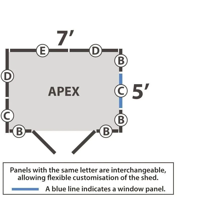 7' X 5' Forest 4Life 25yr Guarantee Overlap Pressure Treated Double Door Apex Wooden Shed (2.32m X 1.54m) 18 7' X 5' Forest 4Life 25yr Guarantee Overlap Pressure Treated Double Door Apex Wooden Shed (2.32m X 1.54m) - Image 16