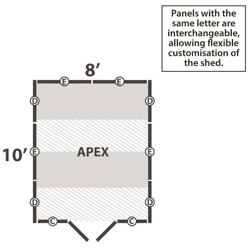 10' X 8' Forest 4Life 25yr Guarantee Overlap Pressure Treated Windowless Double Door Apex Wooden Shed (3.02m X 2.61m) 19 10' X 8' Forest 4Life 25yr Guarantee Overlap Pressure Treated Windowless Double Door Apex Wooden Shed (3.02m X 2.61m) - Image 17