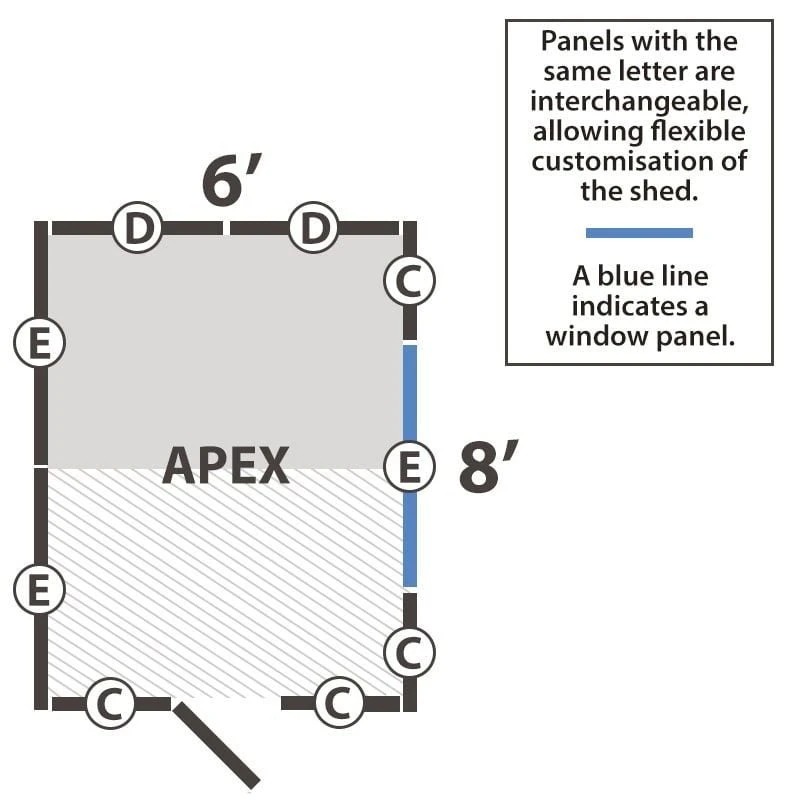 8' X 6' Forest 4Life 25yr Guarantee Overlap Pressure Treated Apex Wooden Shed (2.43m X 1.99m) 20 8' X 6' Forest 4Life 25yr Guarantee Overlap Pressure Treated Apex Wooden Shed (2.43m X 1.99m) - Image 18