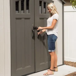 17'6 X 8' Lifetime Dual Entrance Heavy Duty Plastic Shed (5.33m X 2.44m) -Zen Gardenia Sales 16 60213 lifetime dual 175 feature8 min