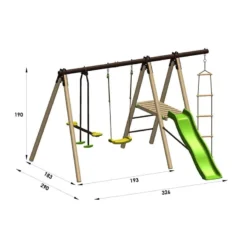 Trigano Oreka Kids Wooden Garden Swing And Slide Set -Zen Gardenia Sales 17610p6 trigano oreka kids wooden garden swing and slide set drawing min