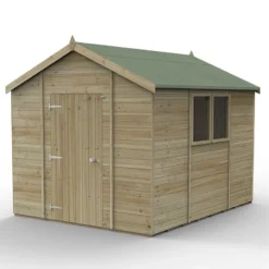 10' X 8' Forest Timberdale 25yr Guarantee Tongue & Groove Pressure Treated Apex Shed (3.06m X 2.52m) -Zen Gardenia Sales 18 tpa810m render min
