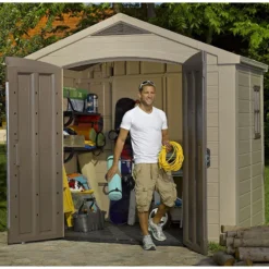 8' X 6' Keter Factor Plastic Garden Shed (2.57m X 1.82m) -Zen Gardenia Sales 2 251531 8x6 keter factor insitu2 min
