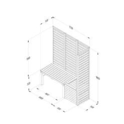 5' X 1'9 Forest Modular Wooden Garden Seating Set Number 1 (1.53m X 0.53m) 13 5' X 1'9 Forest Modular Wooden Garden Seating Set Number 1 (1.53m X 0.53m) -Zen Gardenia Sales 2 modseat1hd drawing1 min 1