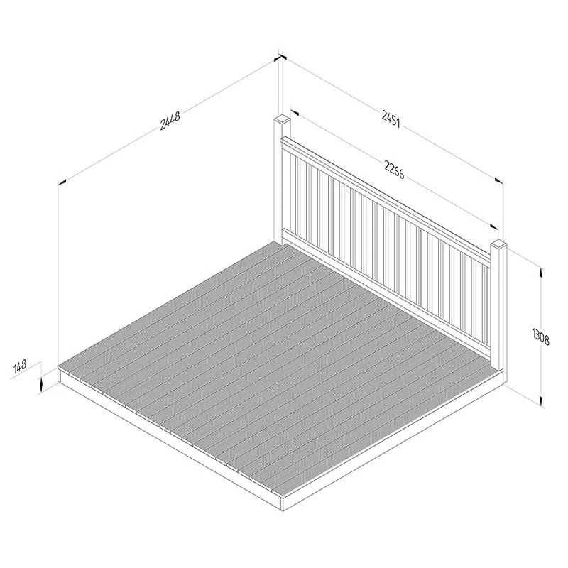 8' X 8' Forest Patio Deck Kit No. 2 (2.4m X 2.4m) 4 8' X 8' Forest Patio Deck Kit No. 2 (2.4m X 2.4m) - Image 2