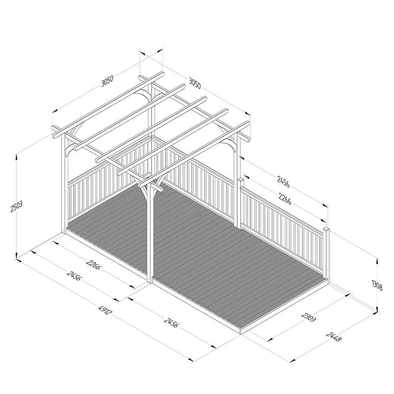 8' X 16' Forest Pergola Deck Kit No. 6 (2.4m X 4.8m) 4 8' X 16' Forest Pergola Deck Kit No. 6 (2.4m X 4.8m) - Image 2