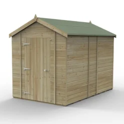 10' X 6' Forest Timberdale 25yr Guarantee Tongue & Groove Pressure Treated Windowless Apex Shed (3.06m X 1.98m) -Zen Gardenia Sales 2 tpa106nwm closed 1