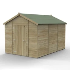 12' X 8' Forest Timberdale 25yr Guarantee Tongue & Groove Pressure Treated Windowless Apex Shed (3.65m X 2.52m) -Zen Gardenia Sales 2 tpa812nwm closed 1