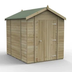 8' X 6' Forest Timberdale 25yr Guarantee Tongue & Groove Pressure Treated Windowless Apex Shed (2.5m X 1.98m) -Zen Gardenia Sales 2 tpa86nwm closed 1