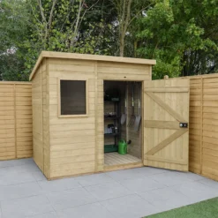 7' X 5' Forest Timberdale 25yr Guarantee Tongue & Groove Pressure Treated Pent Shed (2.24m X 1.7m)