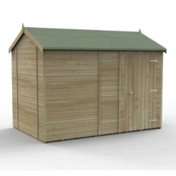 10' X 6' Forest Timberdale 25yr Guarantee Tongue & Groove Pressure Treated Windowless Reverse Apex Shed (3.06m X 1.98m) -Zen Gardenia Sales 2 tpra106nwm closed 1