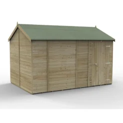 12' X 8' Forest Timberdale 25yr Guarantee Tongue & Groove Pressure Treated Windowless Reverse Apex Shed (3.65m X 2.52m) -Zen Gardenia Sales 2 tpra812nwm closed 1