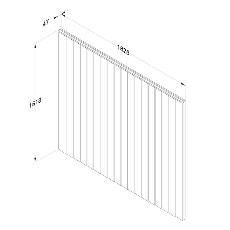 Forest 6' X 5' Vertical Closeboard Fence Panel (1.83m X 1.52m) 4 Forest 6' X 5' Vertical Closeboard Fence Panel (1.83m X 1.52m) - Image 2
