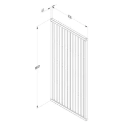 Forest 6' X 3' Pressure Treated Vertical Slatted Garden Screen Panel (1.8m X 0.9m) 8 Forest 6' X 3' Pressure Treated Vertical Slatted Garden Screen Panel (1.8m X 0.9m) -Zen Gardenia Sales 2 vslatts3 drawing min