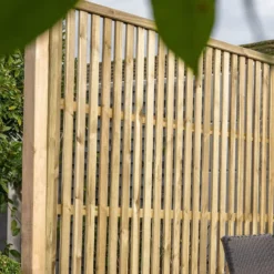 Forest 6' X 6' Pressure Treated Vertical Slatted Garden Screen Panel (1.8m X 1.8m) 9 Forest 6' X 6' Pressure Treated Vertical Slatted Garden Screen Panel (1.8m X 1.8m) -Zen Gardenia Sales 2 vslatts6 insitu min