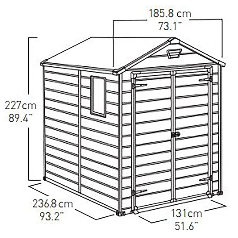 6' X 8' Keter Manor Plastic Garden Shed (1.86m X 2.37m) 5 6' X 8' Keter Manor Plastic Garden Shed (1.86m X 2.37m) - Image 3