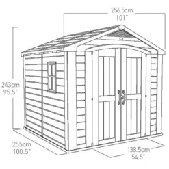 8' X 8' Keter Factor Plastic Garden Shed (2.57m X 2.55m) 16 8' X 8' Keter Factor Plastic Garden Shed (2.57m X 2.55m) -Zen Gardenia Sales 3 249000 8x8 keter factor drawing min