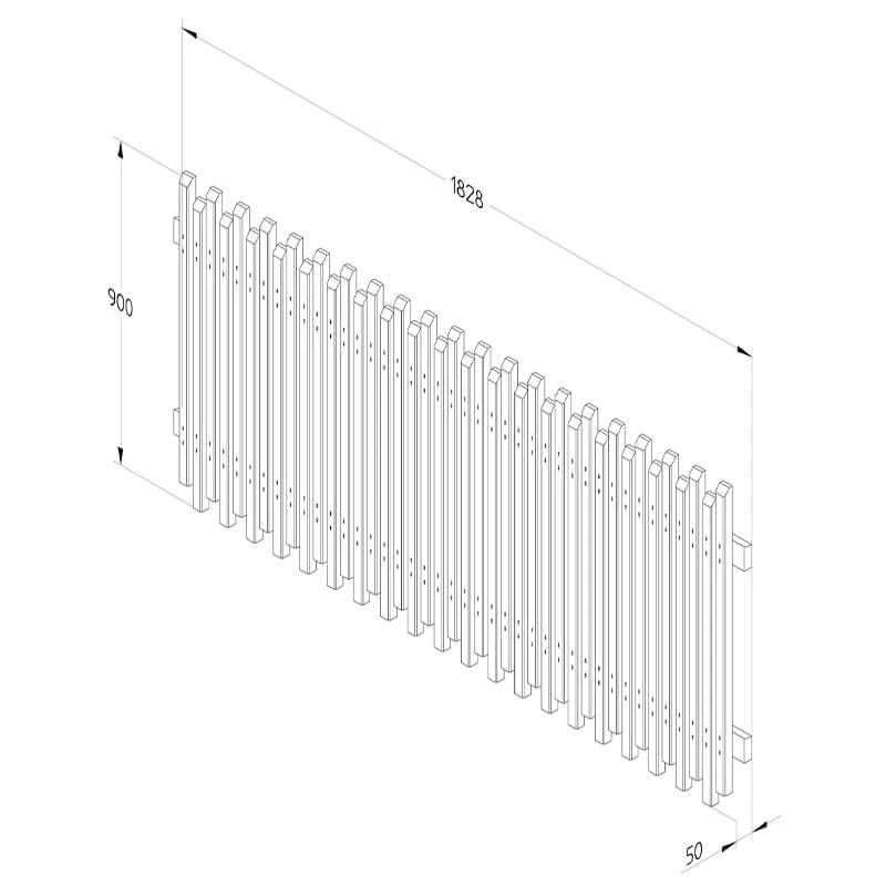 Forest 6' X 3' Pressure Treated Contemporary Picket Fence Panel (1.83m X 0.9m) 5 Forest 6' X 3' Pressure Treated Contemporary Picket Fence Panel (1.83m X 0.9m) - Image 3