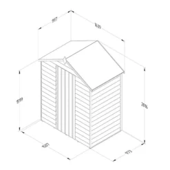 5' X 3' Forest 4Life 25yr Guarantee Overlap Pressure Treated Windowless Apex Wooden Shed (1.64m X 1.01m) -Zen Gardenia Sales 3 opa53nwmhd drawing1 min 1