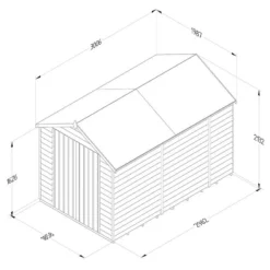10' X 6' Forest 4Life 25yr Guarantee Overlap Pressure Treated Windowless Double Door Apex Wooden Shed (3.01m X 1.99m) -Zen Gardenia Sales 3 opa610ddnwmhd drawing1 min