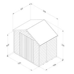 7' X 5' Forest 4Life 25yr Guarantee Overlap Pressure Treated Windowless Double Door Apex Wooden Shed (2.32m X 1.53m) -Zen Gardenia Sales 3 opa75ddnwmhd drawing1 min 1