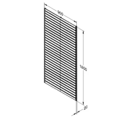 Forest 6' X 3' Pressure Treated Slatted Trellis Panel (1.8m X 0.9m) -Zen Gardenia Sales 3 sltrel900 drawing min