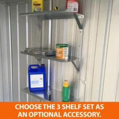 6' X 4' Yardmaster Pent Metal Shed 64PZ (1.98m X 1.19m) -Zen Gardenia Sales 3 tier shelf accessory 2 min 7