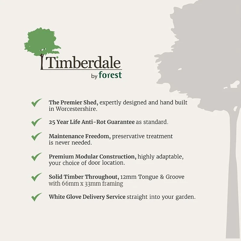 7' X 5' Forest Timberdale 25yr Guarantee Tongue & Groove Pressure Treated Windowless Pent Shed (2.24m X 1.7m) 6 7' X 5' Forest Timberdale 25yr Guarantee Tongue & Groove Pressure Treated Windowless Pent Shed (2.24m X 1.7m) - Image 4