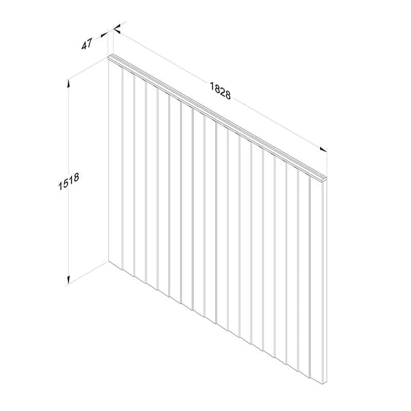 Forest 6' X 5' Pressure Treated Vertical Closeboard Fence Panel (1.83m X 1.52m) 5 Forest 6' X 5' Pressure Treated Vertical Closeboard Fence Panel (1.83m X 1.52m) - Image 3