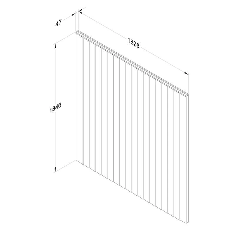 Forest 6' X 6' Pressure Treated Vertical Closeboard Fence Panel (1.83m X 1.85m) 5 Forest 6' X 6' Pressure Treated Vertical Closeboard Fence Panel (1.83m X 1.85m) - Image 3